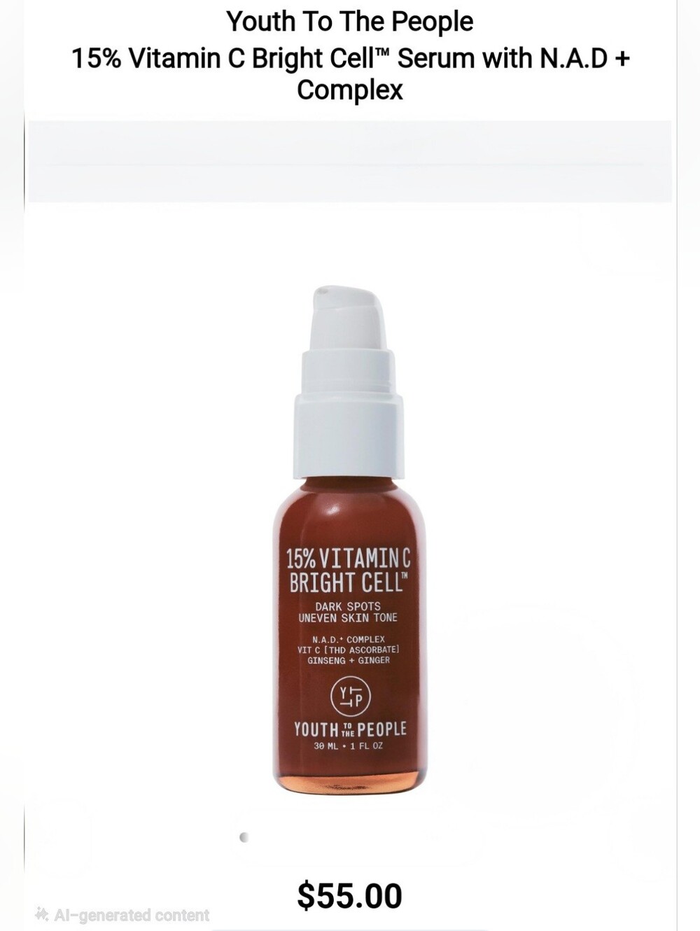 Youth to the People 15% Vitamin C Bright Cell Serum